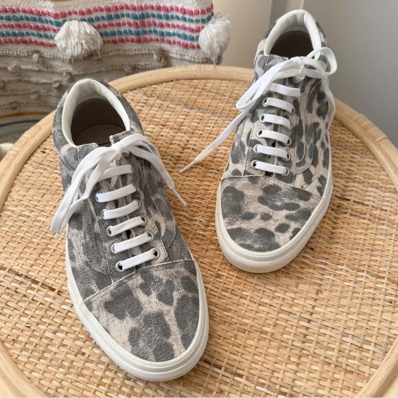 Vans Shoes - Vans Old Skool Hairy Suede Grey Leopard Animal Print Low Top Shoes Women’s 9.5